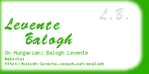 levente balogh business card